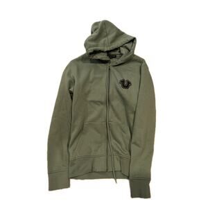 True Religion Jeans Green Zip Up Hoodie Mens S